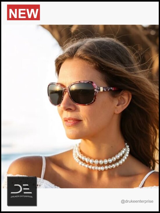 Vintage Square Wraparound Polarized Sunglasses UV400 Protection